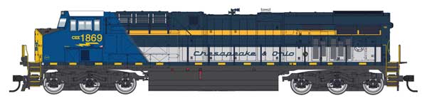 Walthers HO 910-20226 - Mainline - GE ES44AC Evolution Series GEVO Diesel Engine "CSX" #1869 (Chesapeake & Ohio Heritage) DCC w/ ESU Sound