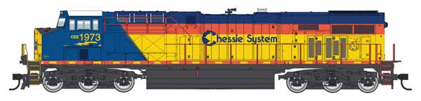 Walthers HO 910-20228 - Mainline - GE ES44AC Evolution Series GEVO Diesel Engine "CSX" #1973 (Chessie System Heritage) DCC w/ ESU Sound