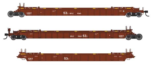 Walthers HO 910-55823 - Mainline - NSC Articulated 3-Unit 53' Well Car "Santa Fe" #9224 (SFLC)