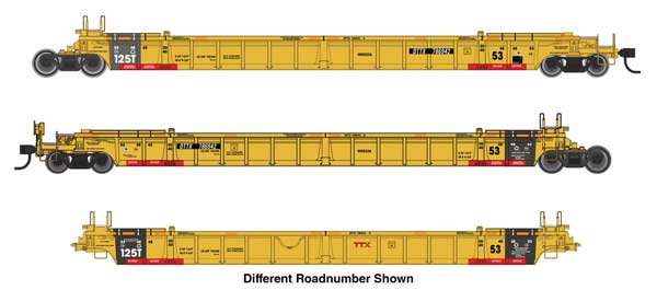 Walthers HO 910-55831 - Mainline - NSC Articulated 3-Unit 53' Well Car "TTX" #787329