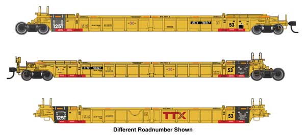 Walthers HO 910-55834 - Mainline - NSC Articulated 3-Unit 53' Well Car "TTX" #787332