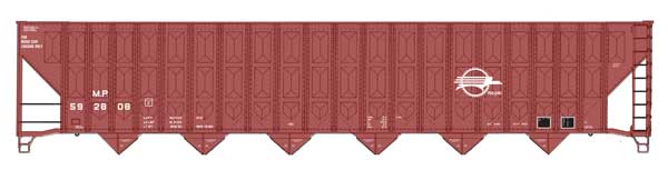 Walthers HO 910-56354 - Mainline - 73' Greenville 7,000 Cubic Foot Wood Chip Hopper "Missouri Pacific" #592808