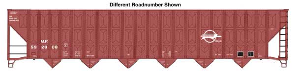 Walthers HO 910-56356 - Mainline - 73' Greenville 7,000 Cubic Foot Wood Chip Hopper "Missouri Pacific" #592955