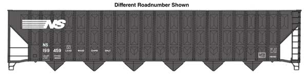 Walthers HO 910-56360 - Mainline - 73' Greenville 7,000 Cubic Foot Wood Chip Hopper "Norfolk Southern" #199497