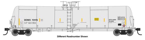 Walthers HO 920-100769 - Proto - 55' Trinity Modified 30,145-Gallon Tank Car "Dow Chemical" #73247 (DOWX)
