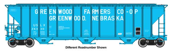 Walthers HO 920-106191 - Proto - 55' Evans 4780 Covered Hopper "Greenwood" #26336 (USLX)