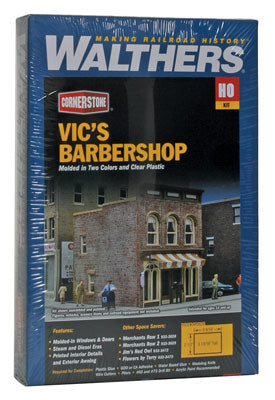 Walthers HO 933-3471 - Cornerstone - Vic's Barber Shop Building Kit