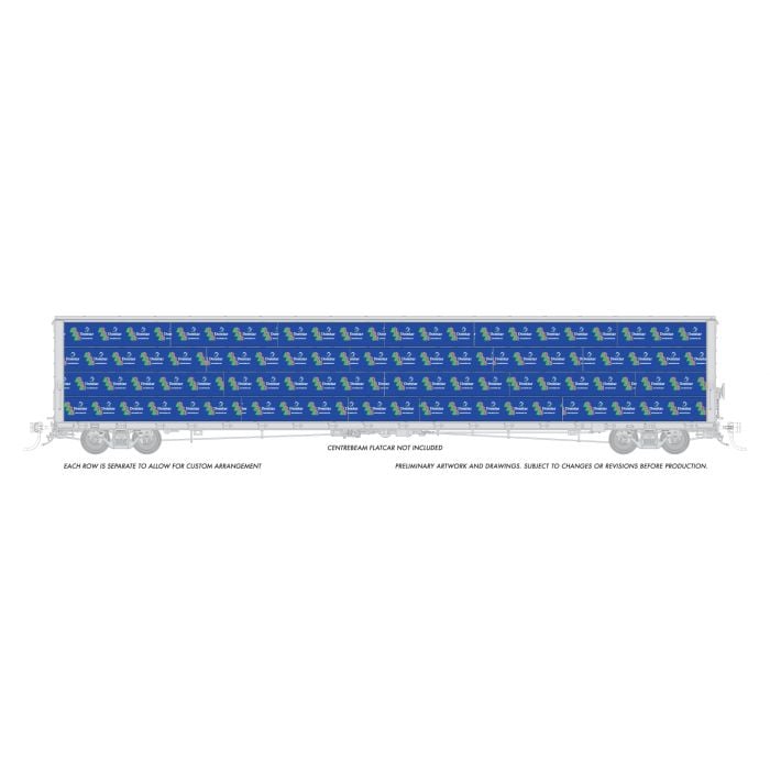 Rapido Trains HO 102161 - Centerbeam Wrapped Lumber Load "Domtar"