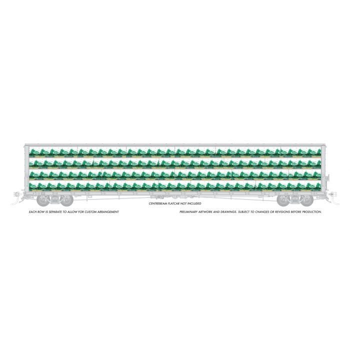 Rapido Trains HO 102164 - Centerbeam Wrapped Lumber Load "Irving"
