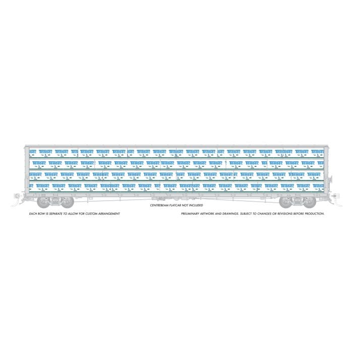 Rapido Trains HO 102166 - Centerbeam Wrapped Lumber Load "Tembec"