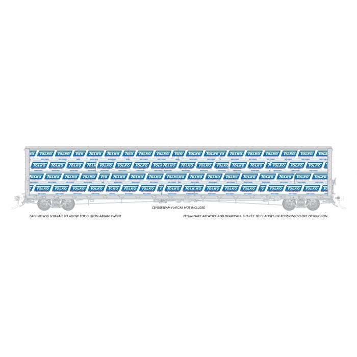 Rapido Trains HO 102167 - Centerbeam Wrapped Lumber Load "Tolko"