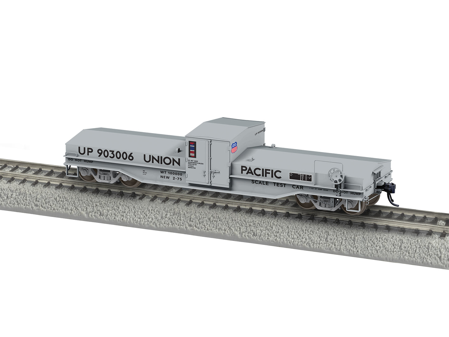 Model train car with 'Union Pacific' branding on a white background