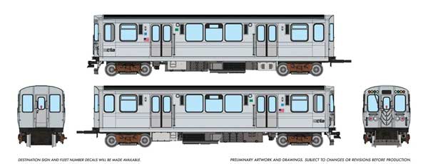 Rapido Trains HO 208007 - Budd 2600-Series Railcars "Chicago Transit Authority" #2955, 2956 (Speedlines Logo Scheme)