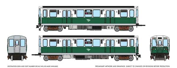Rapido Trains HO 208018 - Budd 2600-Series Railcars "Chicago Transit Authority" #2867, 2868 (75th Ann. White/Green Scheme)