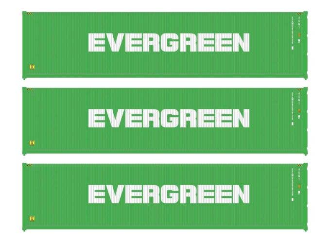 Walthers HO 949-18250 - SceneMaster - 40' Hi Cube Corrugated Container (3 Pack) "Evergreen"