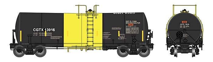 Walthers HO 920-100052 - Proto - 40’ Trinity 14,000-Gallon Molten Sulfur Tank car "General American" #13926 (CGTX)