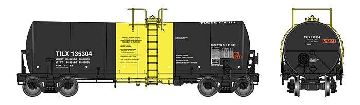 Walthers HO 920-100079 - Proto - 40’ Trinity 14,000-Gallon Molten Sulfur Tank car "Trinity Industries Leasing" #135355 (TILX)