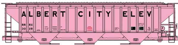 Accurail HO 81821 - Kit - Pullman-Standard 4750 3-Bay Covered Hopper "Albert City Elevator" #3028