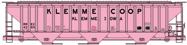 Accurail HO 81823 - Kit - Pullman-Standard 4750 3-Bay Covered Hopper "Klemme COOP" #4260