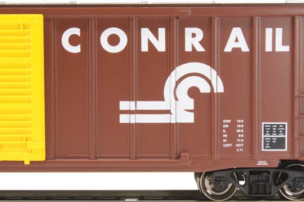 Bachmann HO 14907 - ACF 50'6" Outside-Braced Boxcar w/Flashing End-Of-Train Device "Conrail" #166313 (Boxcar Red, white)