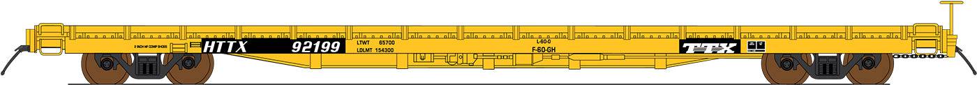 InterMountain HO 46417 - PS 60' Wood-Deck Flatcar "TTX" (Black)