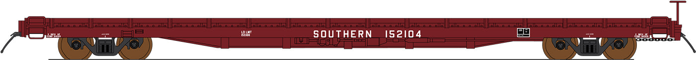 InterMountain HO 46428 - PS 60' Wood-Deck Flatcar "Southern" (Boxcar Red)