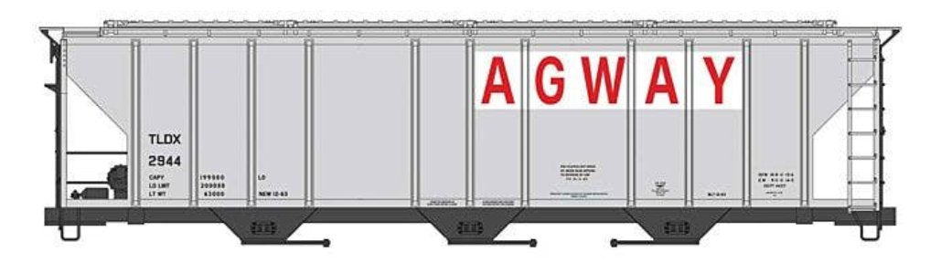 Walthers HO 910-49418 - Mainline - 50' Pullman-Standard PS-2CD 4427 3-Bay Covered Hopper "Agway TLDX" #2963