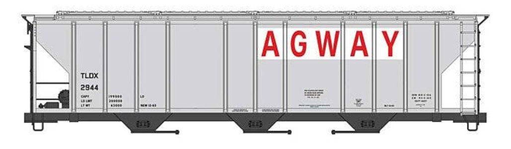 Walthers HO 910-49417 - Mainline - 50' Pullman-Standard PS-2CD 4427 3-Bay Covered Hopper "Agway TLDX" #2959