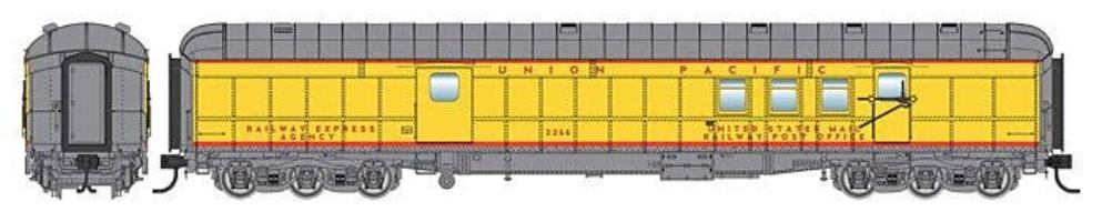 Walthers HO 920-17420 - Proto - 70' Heavyweight RPO Baggage Car "Union Pacific" #2266