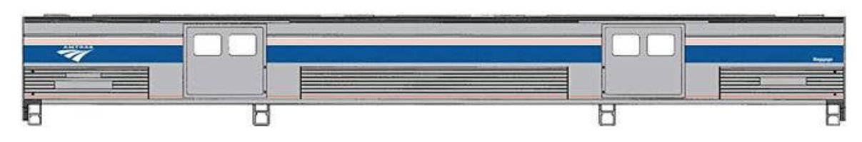 Walthers HO 920-13087 - Proto - 73' Budd Baggage Car "Amtrak" Phase VI (Decal)