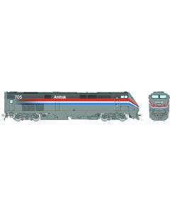Rapido Trains HO 85501 - GE P32AC-DM Diesel Locomotive "Amtrak" #702 (Phase III, silver, red, white, blue, gray)