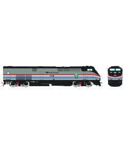 Rapido Trains HO 85506 - GE P32AC-DM Diesel Locomotive "Amtrak" #715 (Phase III, silver, red, white, blue, black, Empire Service)