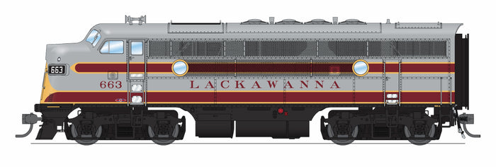 Broadway Limited Imports HO 9663 - EMD F3A Diesel Locomotive "Delaware, Lackawanna & Western" #664 (2020s Steamtown Version, gray, maroon) w/DCC/Paragon4Sound