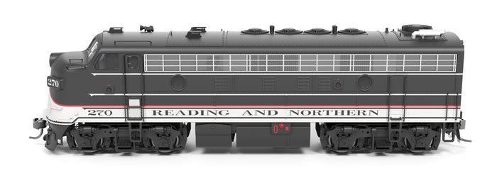 Broadway Limited Imports HO 9706 - EMD F7A Diesel Locomotive "Reading & Northern" #270 (2020s Excursion Scheme, black, white, red) w/DCC/Paragon4Sound