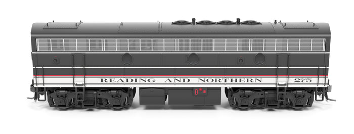Broadway Limited Imports HO 9707 - EMD F7B Diesel Locomotive "Reading & Northern" #275 (2020s Excursion Scheme, black, white, red) w/DCC/Paragon4Sound