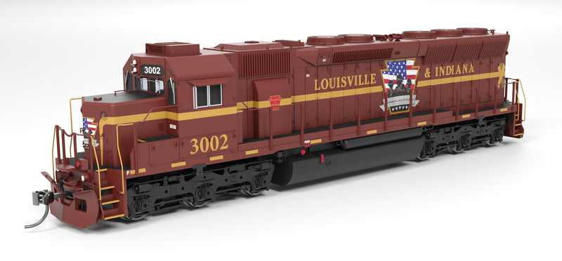 Broadway Limited Imports HO 9810 - EMD SD45 Diesel Locomotive "Louisville & Indiana" #3002 (Honoring Our Veterans, brown, gold) w/DCC/Sound