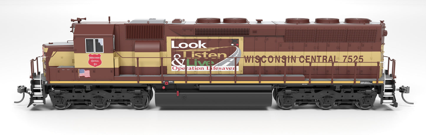 Broadway Limited Imports HO 9826 - EMD SD45 Diesel Locomotive "Wisconsin Central" #7522 (maroon, gold) Standard DC