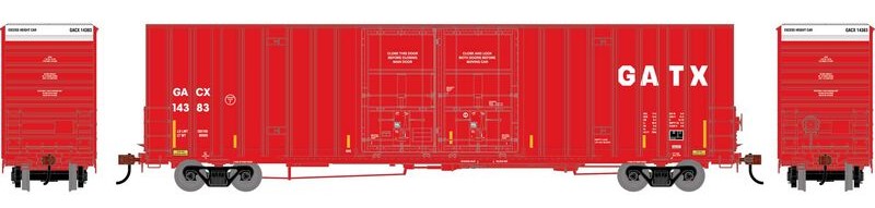 Athearn HO ATHN-2288 - 60' Gunderson High Cube Double Door Box Car "GACX" #14383