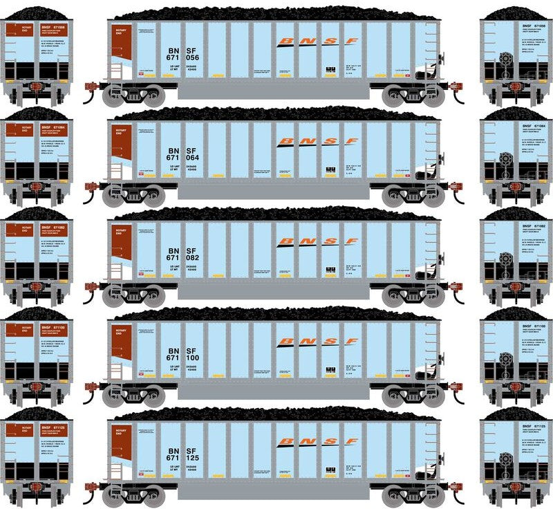 Athearn HO ATHN-2290 - Bethgon Coalporter w/Coal Load "BNSF" (5 Car Set)