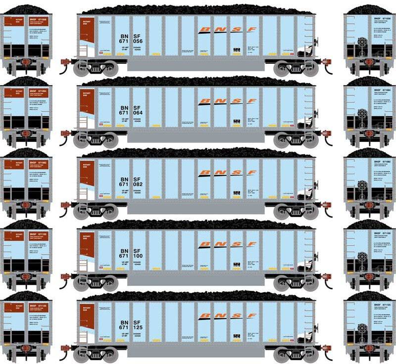 Athearn HO ATHN-2290 - Bethgon Coalporter w/Coal Load "BNSF" (5 Car Set)