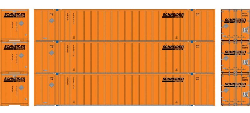 Athearn HO ATHN-2319 - 53' Stoughton Container "SNLU" (3 Car Set)