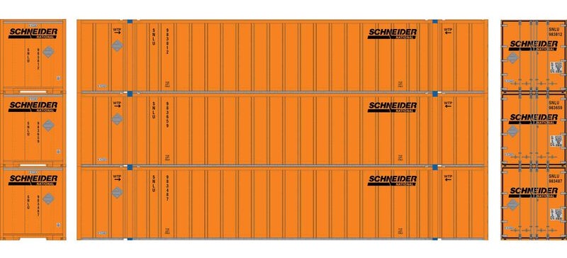 Athearn HO ATHN-2320 - 53' Stoughton Container "SNLU" (3 Car Set)