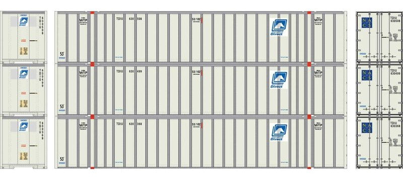 Athearn HO ATHN-2323 - 53' Stoughton Container "TDIU" (3 Car Set)