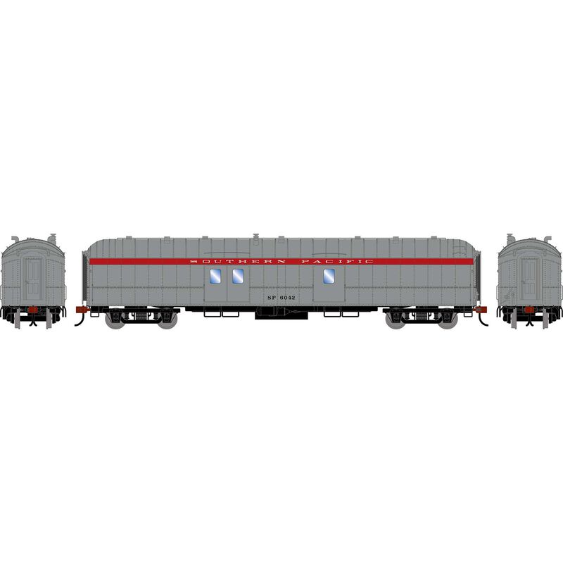 Athearn HO 2641 - 60' Pullman Common Standard Baggage Car "Southern Pacific" #6042 (Stainless Scarlet)