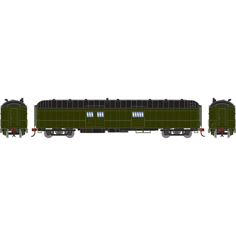 Athearn HO 2650 - 60' Pullman Common Standard Baggage Car Unlettered (Green)