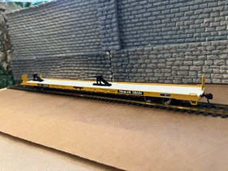 Walthers HO 910-5736 - Mainline - 89' Channel Side Flatcar "TTX" #150315 (Yellow)