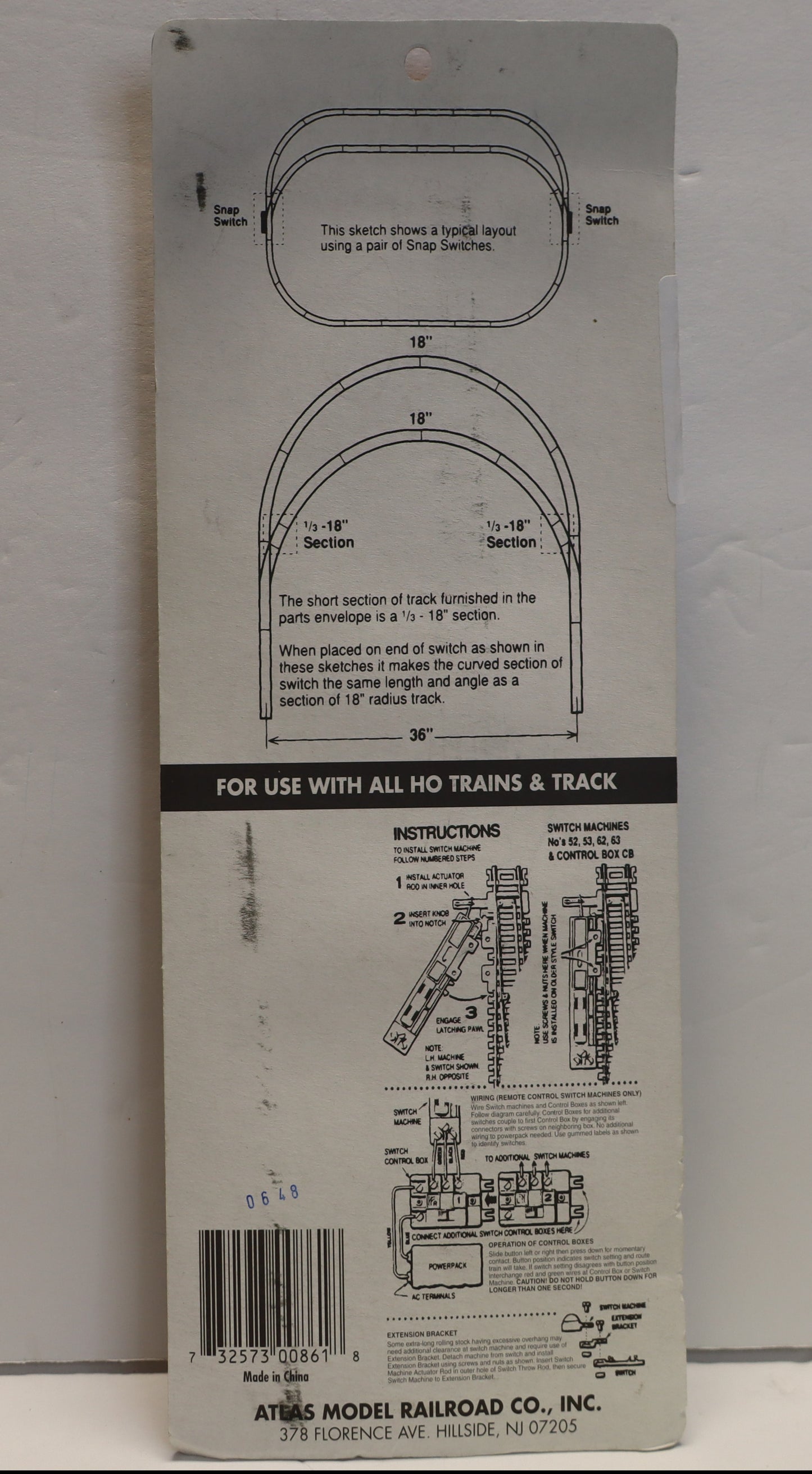 Atlas HO 861 - HO Quality Precision Snap (Right Manual Snap-Switch)-Switch-Open Box-H1037