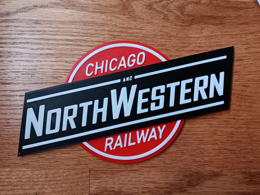 Trackside 3D 26 - 3D Printed Railroad Signs "Chicago & North Western"