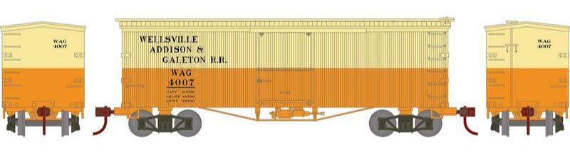Athearn HO 2357 - Roundhouse - 36' Old Time Box Car "Wellsville, Addison & Galeton" #4007