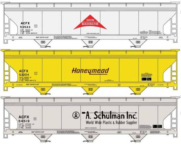 Accurail HO 8176 - Kit - ACF 47' 3-Bay Center-Flow Covered Hoppers (3-Car Kit)